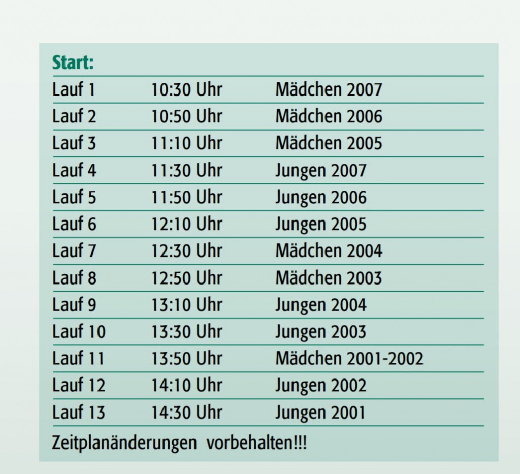 Zeitplan